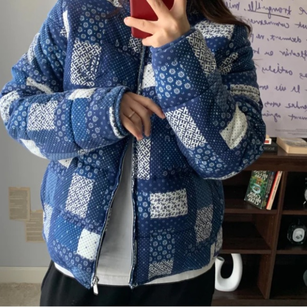 Tommy Hilfiger Patchwork Quilt Puffer Jacket Coat… - image 3